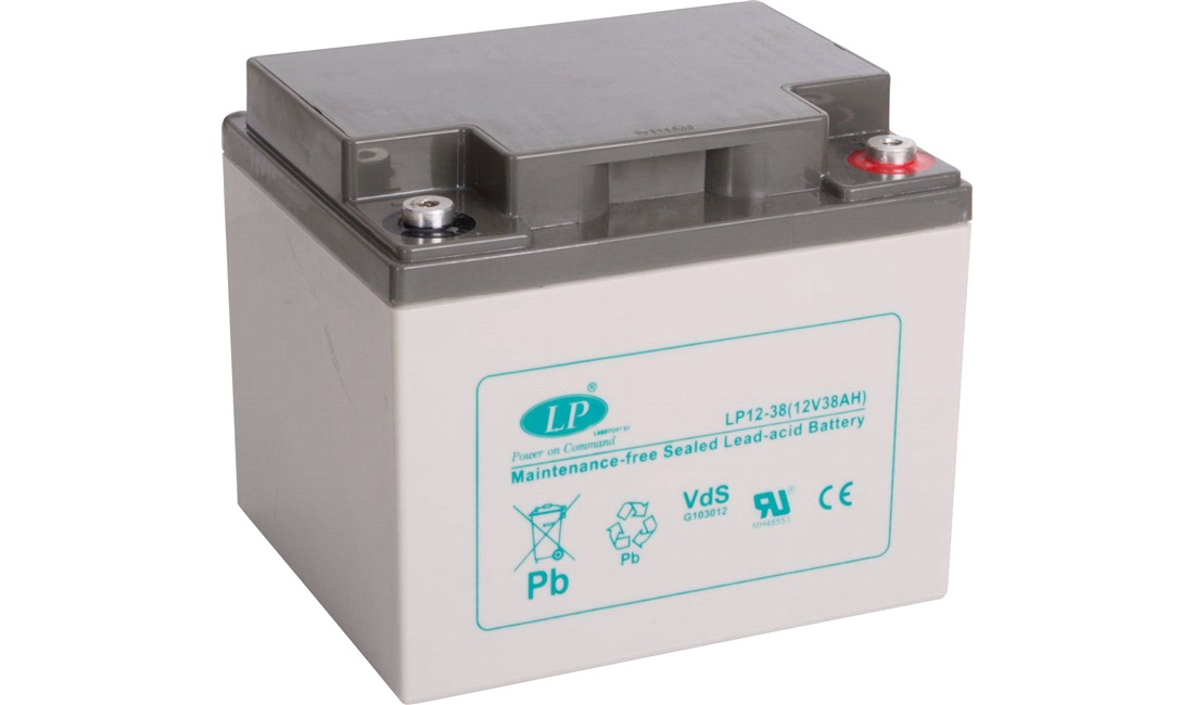  Vedlikeholdsfritt lukket blybatteri LP12-38 12V 38AH 