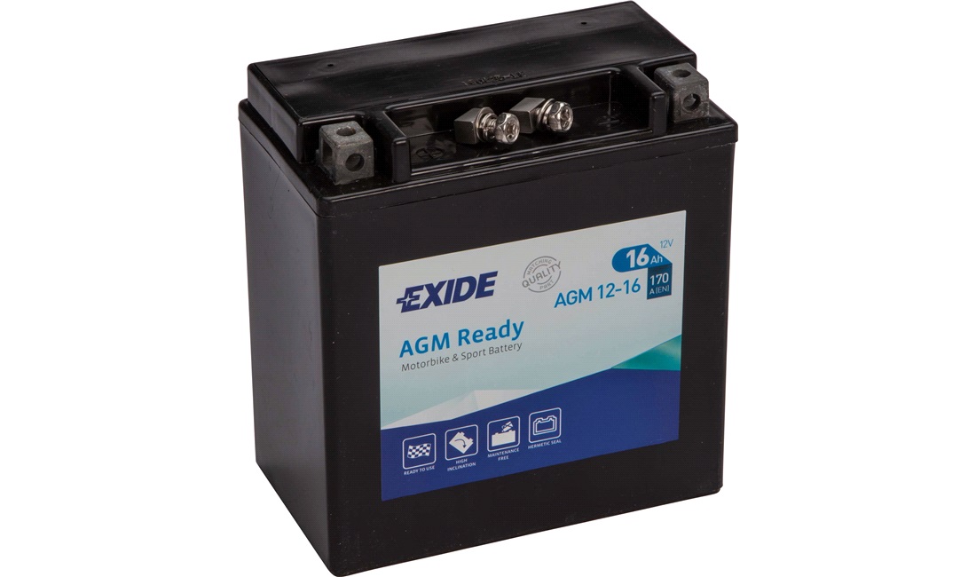  Batteri Exide 12V-16Ah AGM12-16 Ready