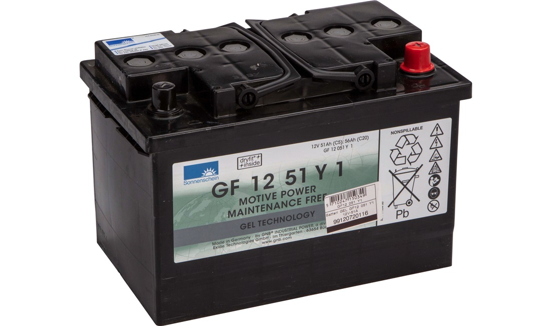 Batteri Exide 12V-51Ah GF12 Y1 GEL - thansen.dk