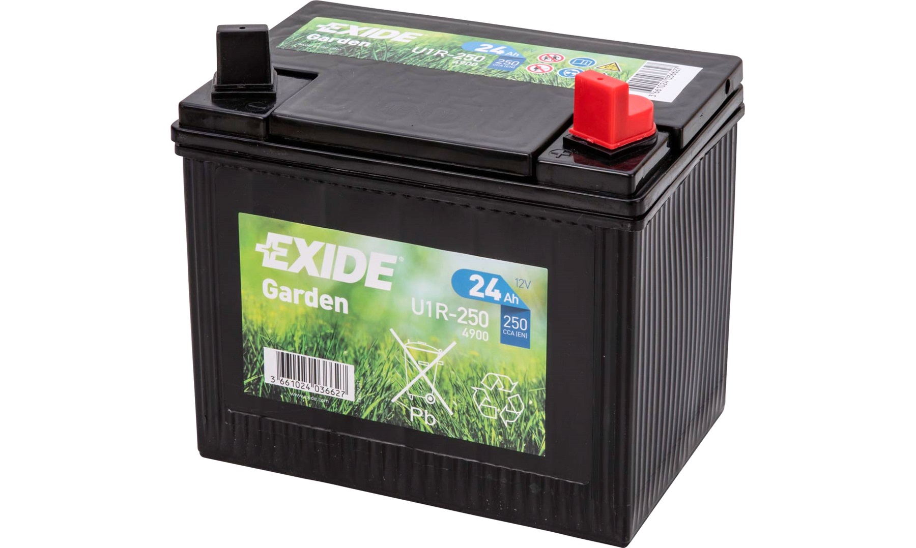 bånd gen pålægge Batteri Exide Garden 12V-24Ah SLA, havetraktor - Syre-batterier - thansen.dk