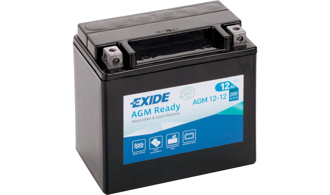  Exide batteri AGM12-12M 12V-12Ah