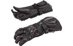 MC handske Roleff l&aelig;der/carbon CE M