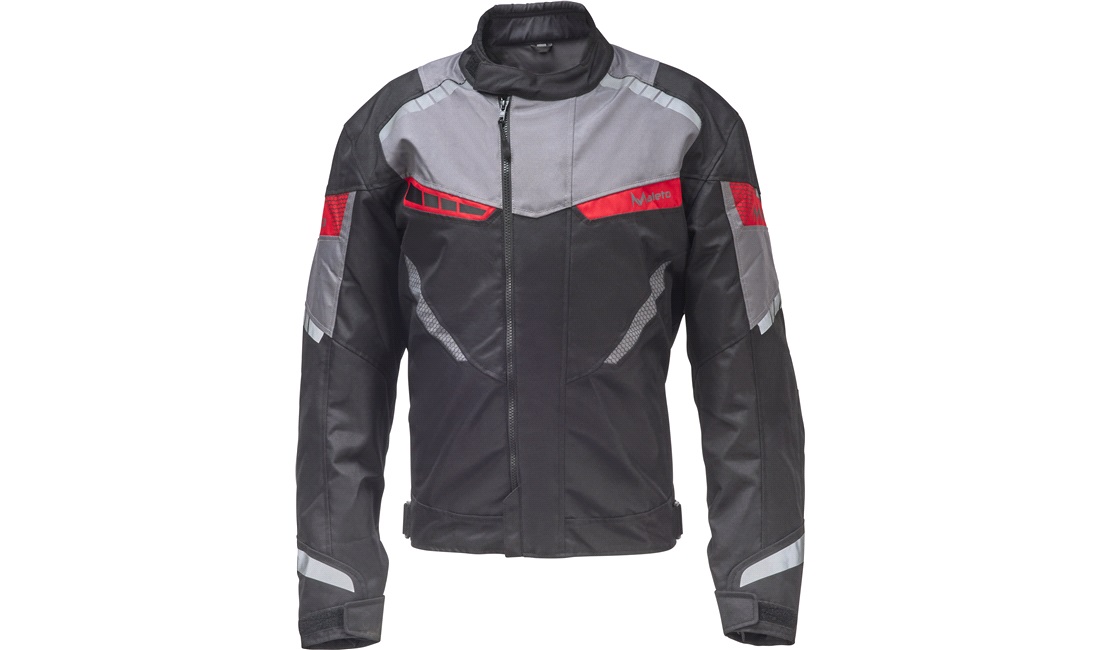  Maleto MC jakke kort sort/grå/rød 3X-large