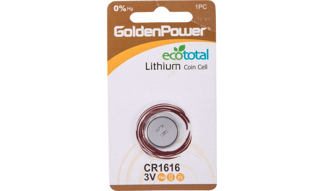  Lithium knappcelle batteri, CR 1616