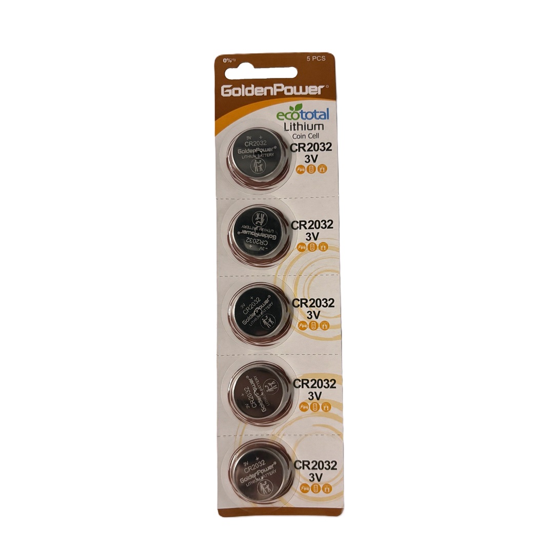 Goldenpower Lithium Knapcellebatteri, Cr2032 - 5 Pk