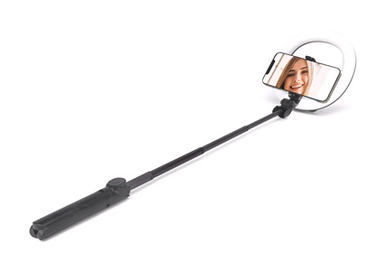 Selfie stick m. Tripod og LED lys