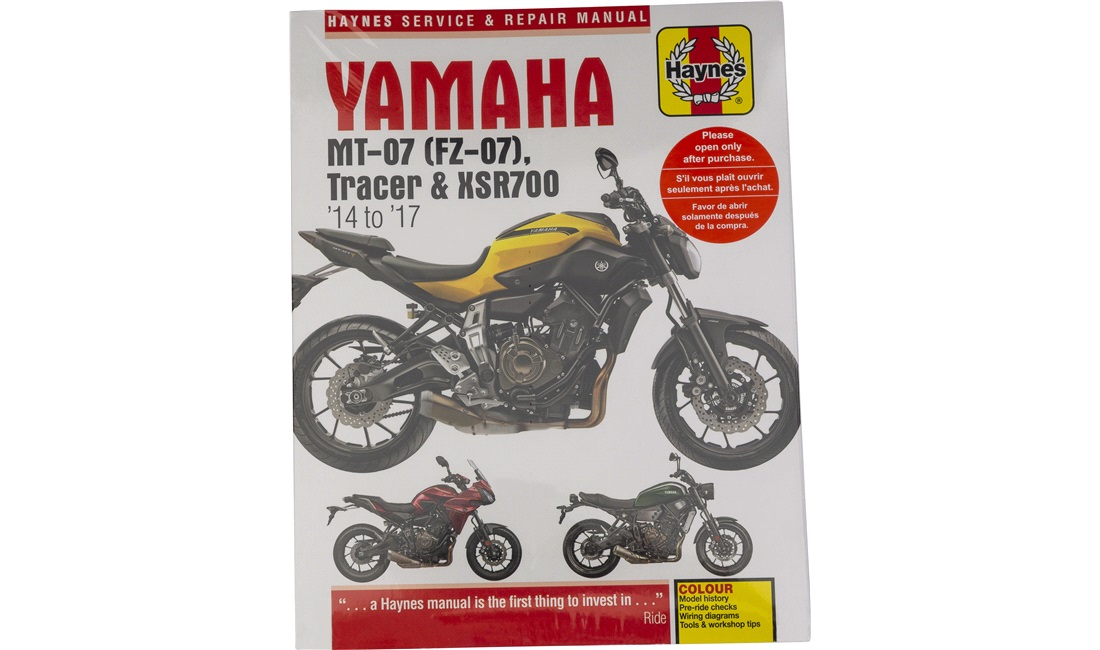  Værkstedshåndbog, Yamaha MT07 14-17