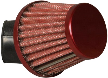 Powerfilter, rød/krom, Ø35mm