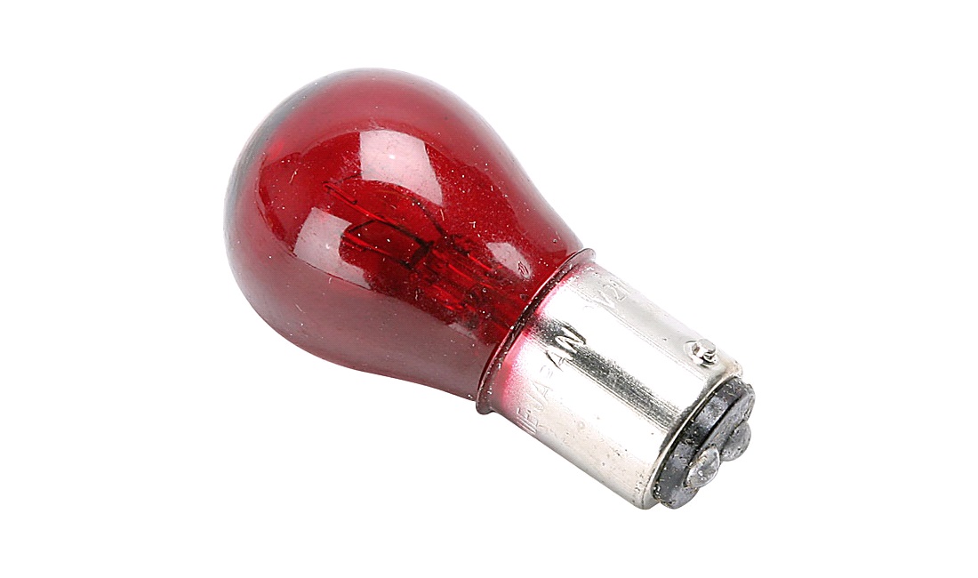  Bagpære rød 12V P21/5W, Hot 50 med klar glas
