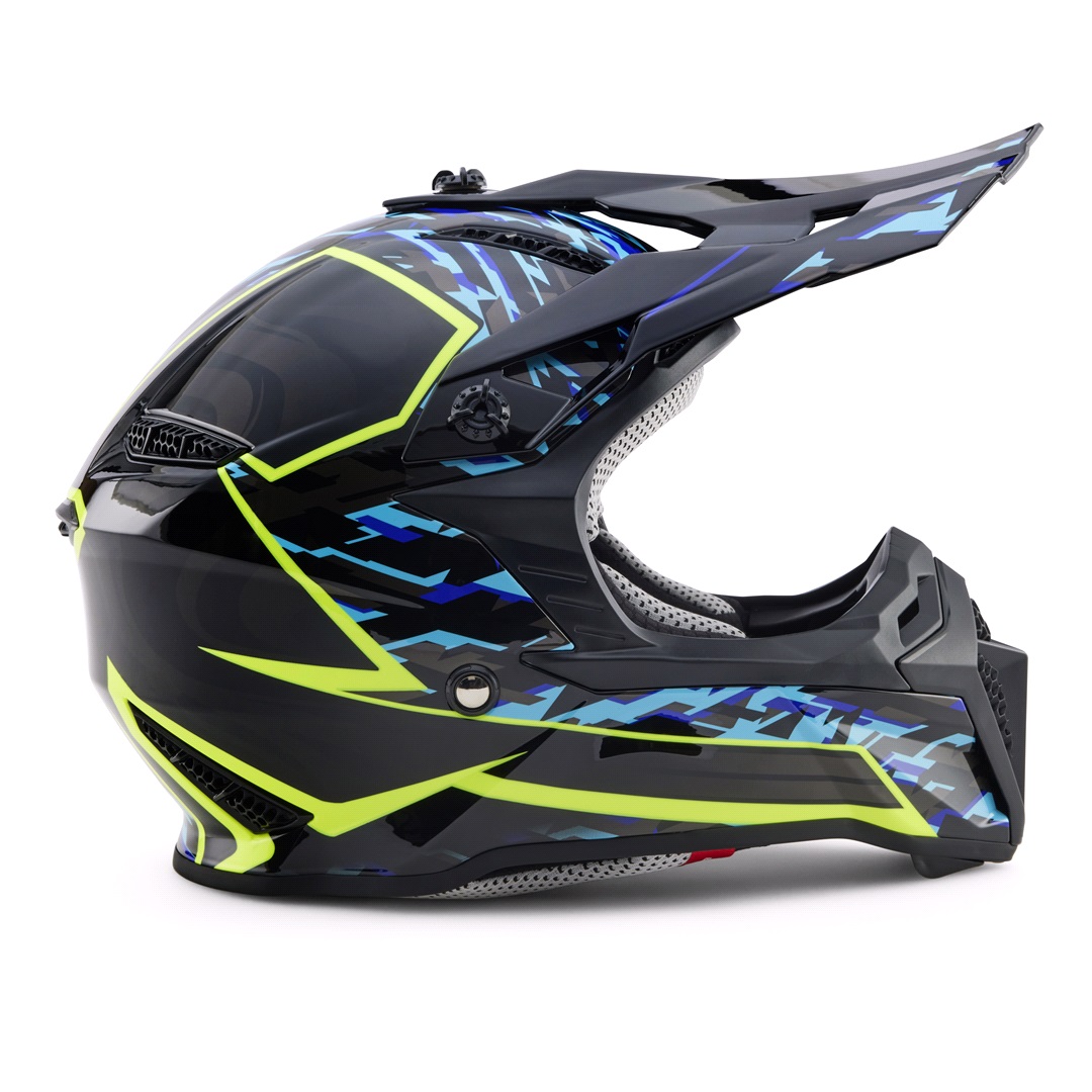 NEX-RACING Crosshjälm NEX Racing Kids blå/gul L