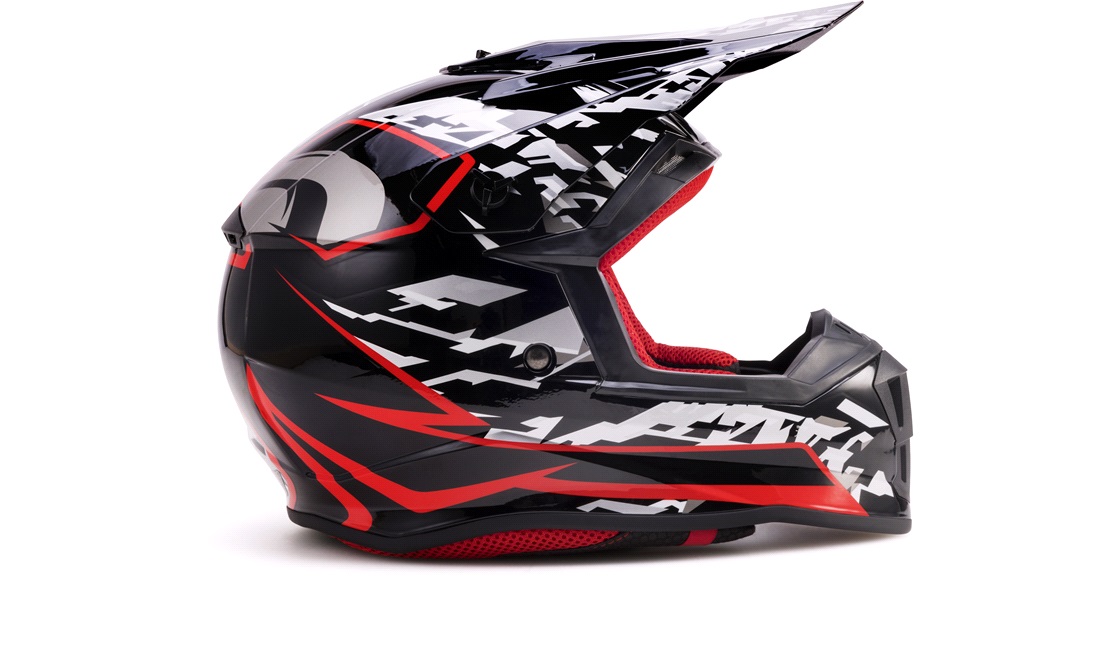  Crosshjelm NEX Racing Kids sort/rød M 51-52cm