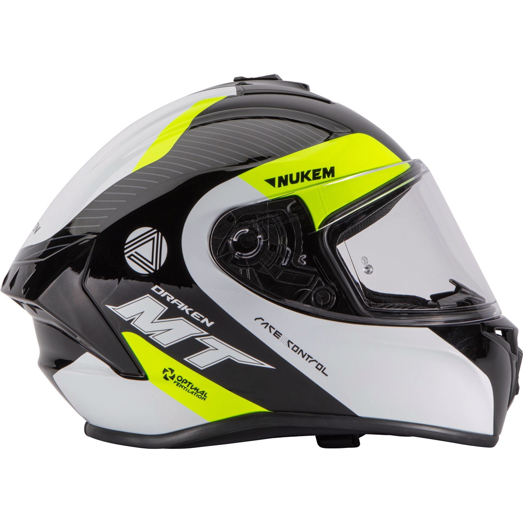 MT Helmets Hjlälm MT DRAKEN S Nukem gul/vit str L