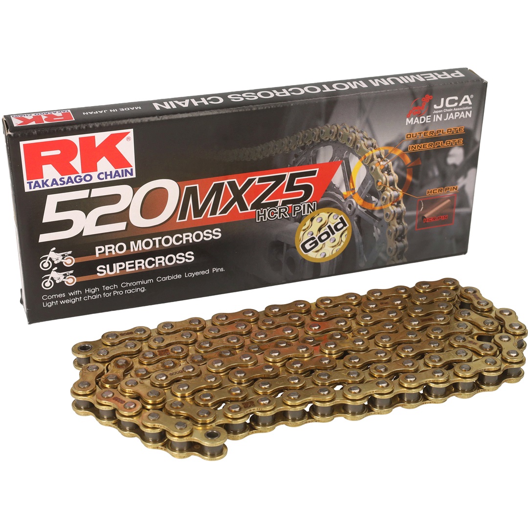RK Chain Kedja MX RK GB520MXZ5 Gold 118 länkar