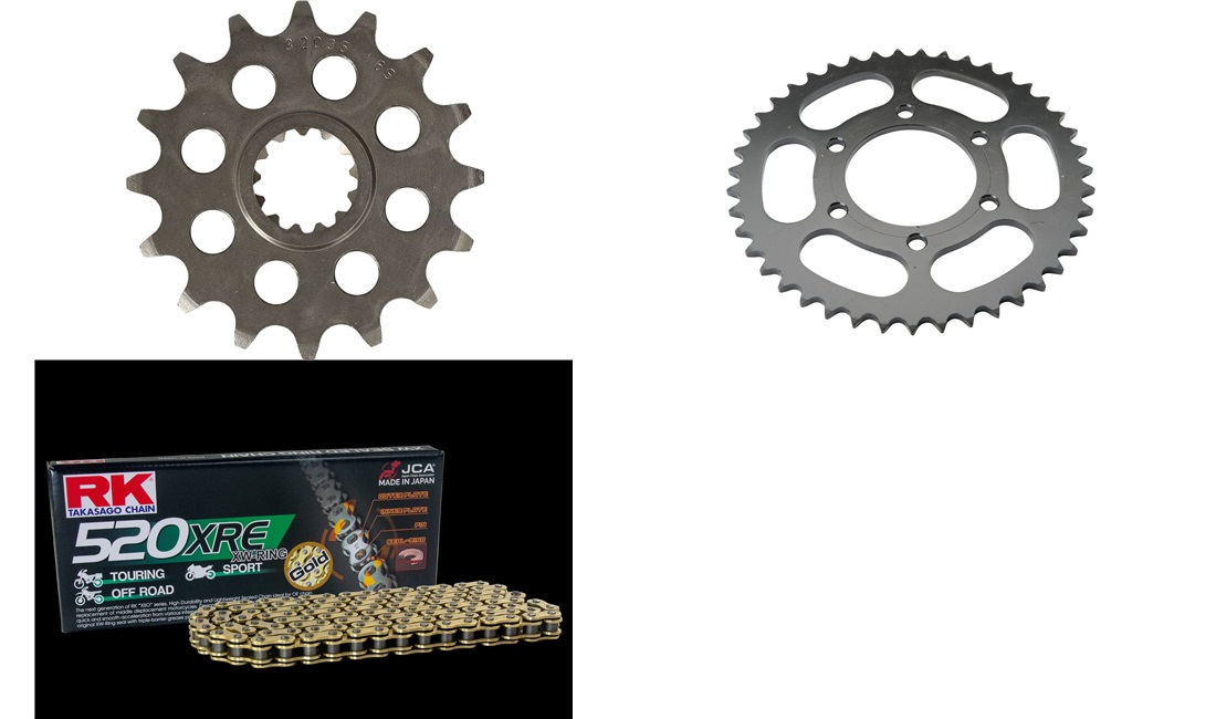  Kædekit 16/43T RK 520XRE Guld, ZX6R 09-13