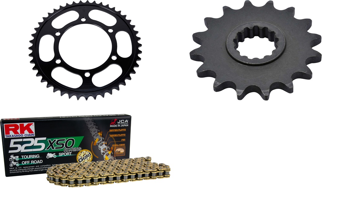  Kedjekit RK 525XSO Guld 16/45T, MT-09 årg. 14-